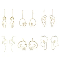 vg 6ym punk style body drop earrings for women retro abstract hollow out statement hand metal fashion dangle earring jewelry new