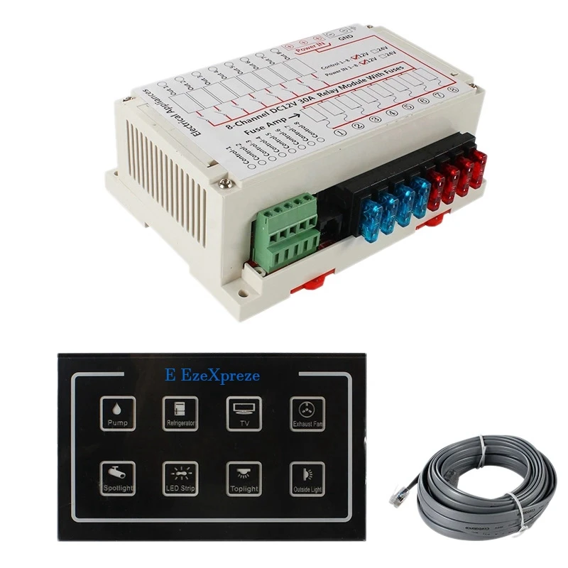 

Press Control Panel RV Caravan Interior Accessories 12V Camper Motorhome Power Control System Box Without Bluetooth