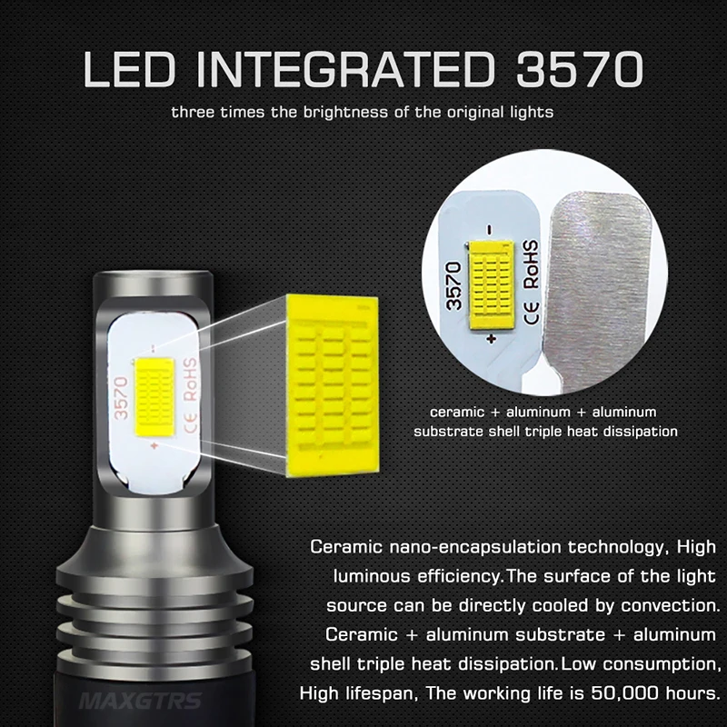 2X супер яркий 3570 Led-прожектор, светодиодная P13W SH23W PSX26W DRL Авто Противотуманные огни Автомобильные фары дневного света светильник 12 V/24 v белого золота