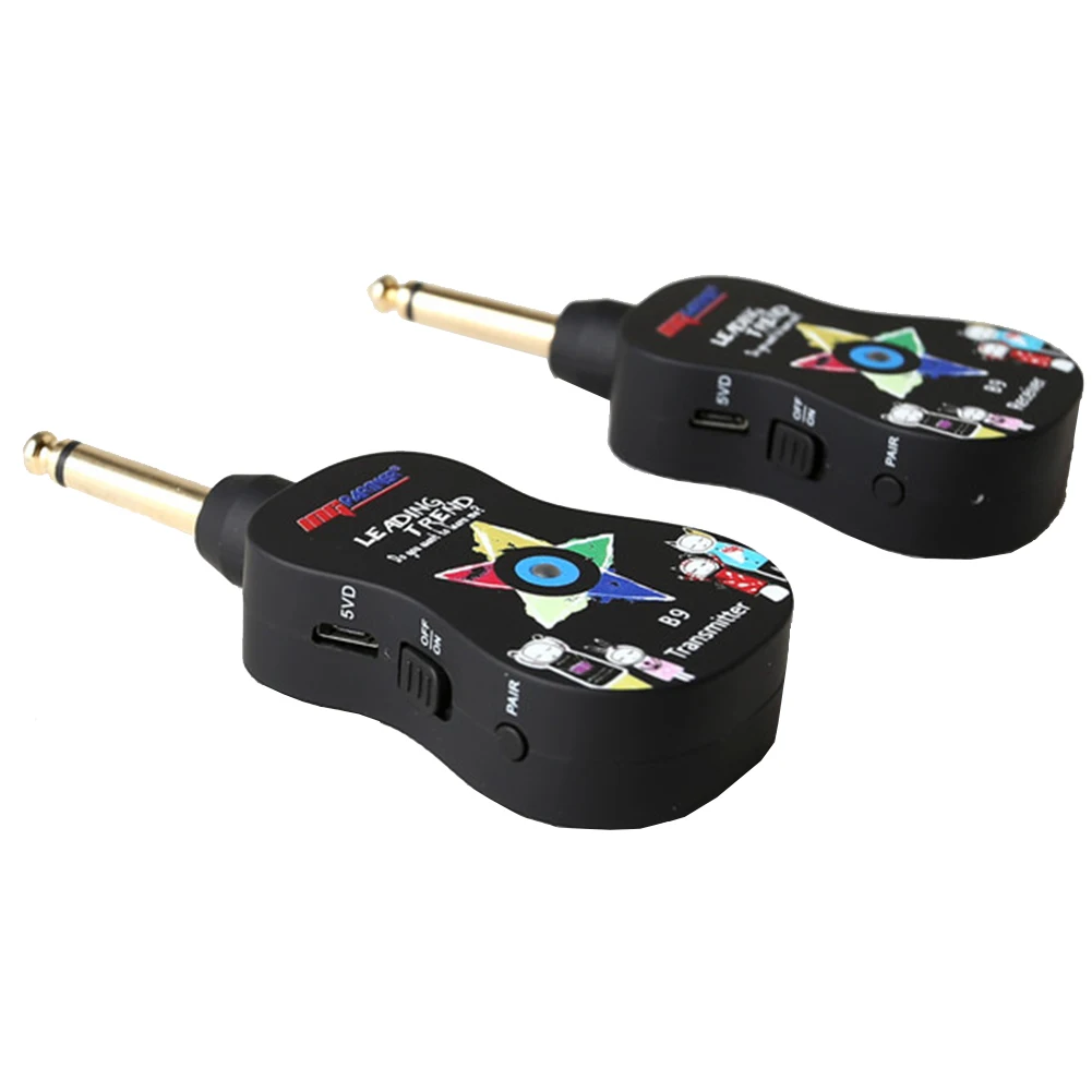 

Transmitter Receiver Portable Wireless Guitar System Bass With LED Indicator Pickup Bluetooth USB Rechargeable Plug And Play UHF