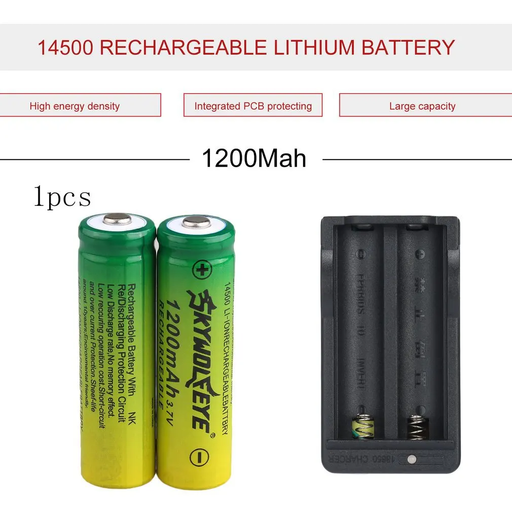 Светодиодный фонарь перезаряжаемый литий-ионный аккумулятор 14500/AA 1200 мАч высокой