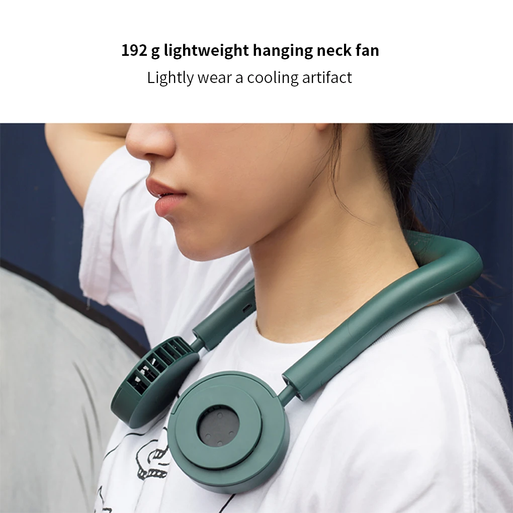 

Cooling Fan Adjustable 360°Rotatable Neck Hanging Fan Rechargeable Portable Air Cooler for Office Outdoor Travel