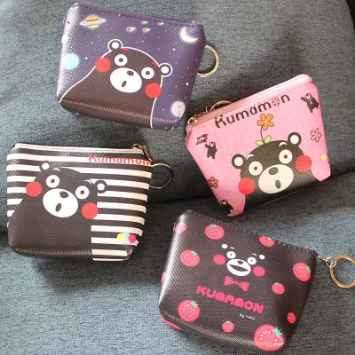 

LISM Kumamon Style Anime PU Coin Purse Cartoon Change Bags Coins Wallet Card Key Storage Birthday Gifts