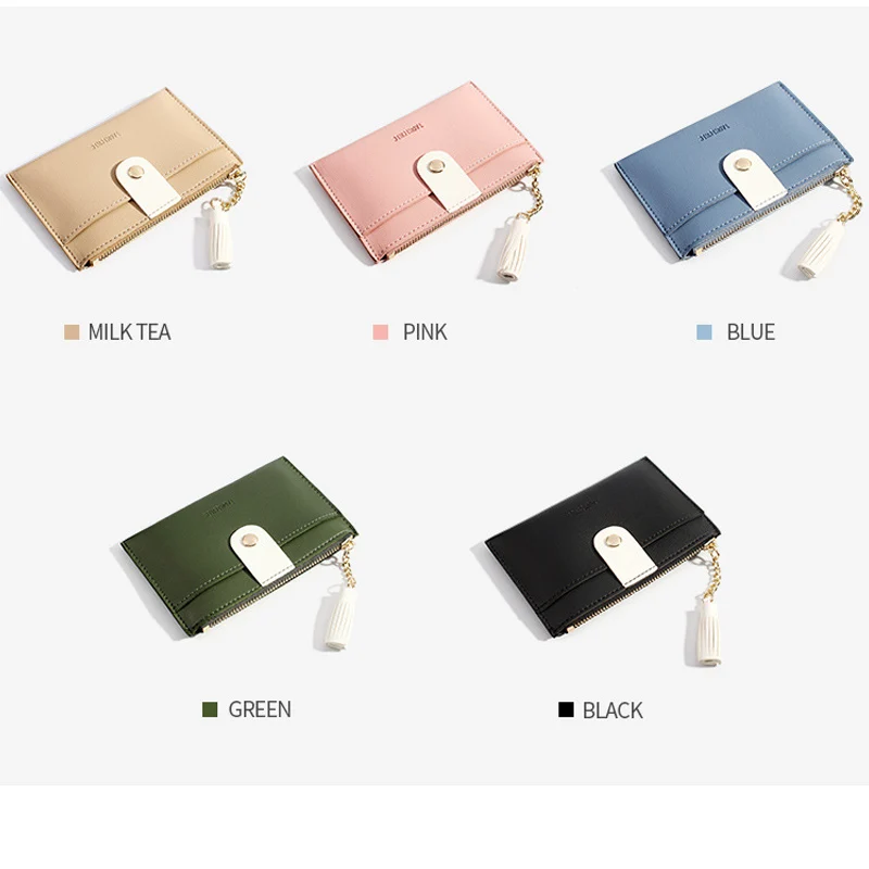 

YIZHONG Leather Mini Coin Purse Tassel Short Wallets for Wemen Kids Purses and Handbags Mini Crossbody Card Holder Clutch Bag