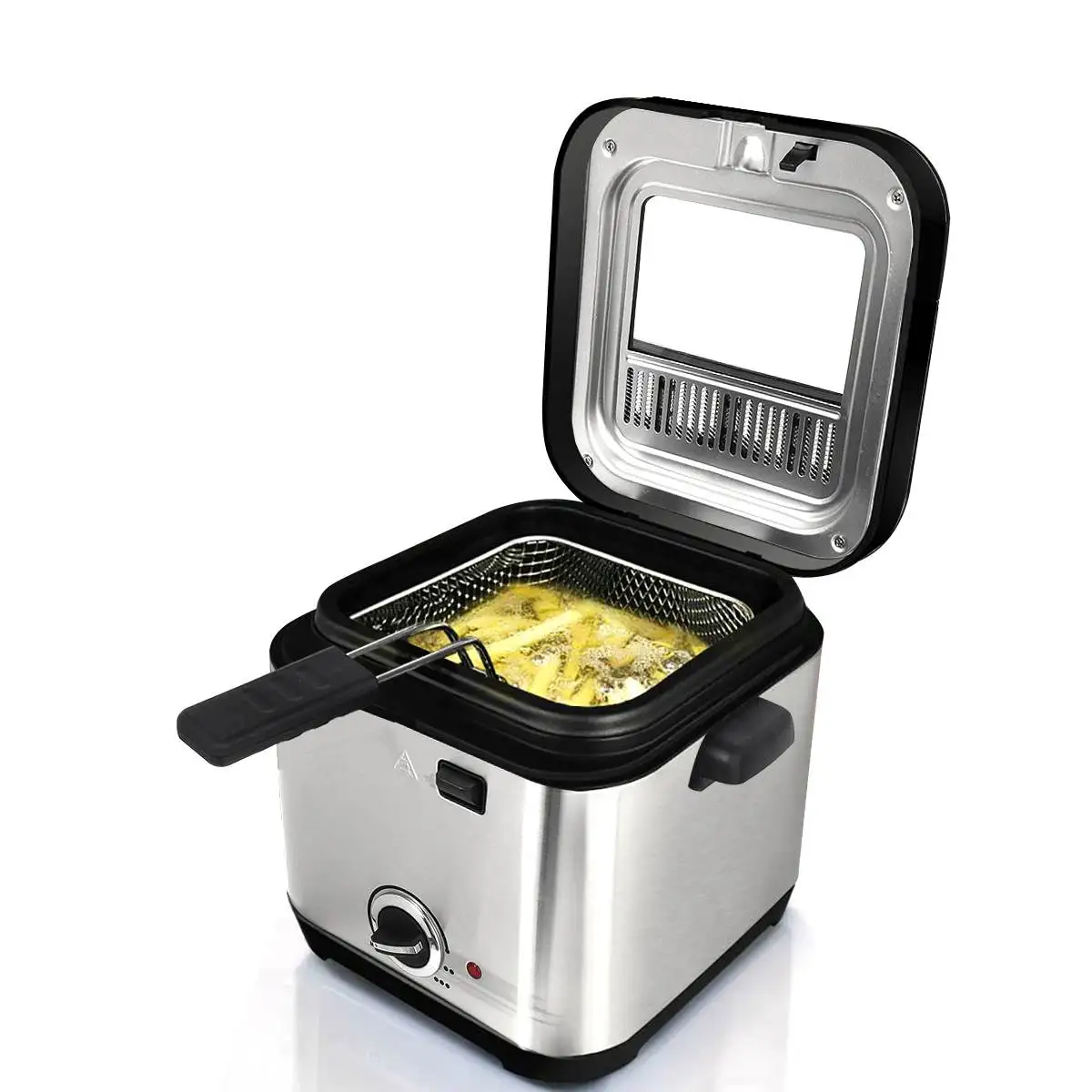 

900W Electric Deep Fryer 1.5L French Frie Frying Machine Oven Hot Pot Fried Chicken Grill Adjustable Thermostat Kitchen Cooking