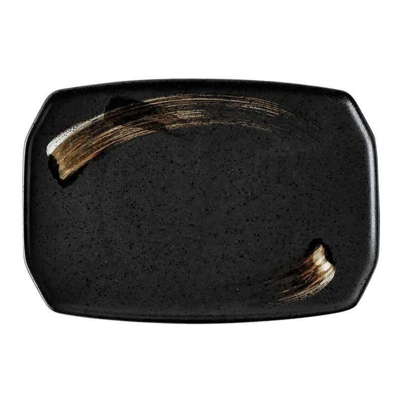 Керамическая тарелка RUX в японском стиле большая домашняя прямоугольная для