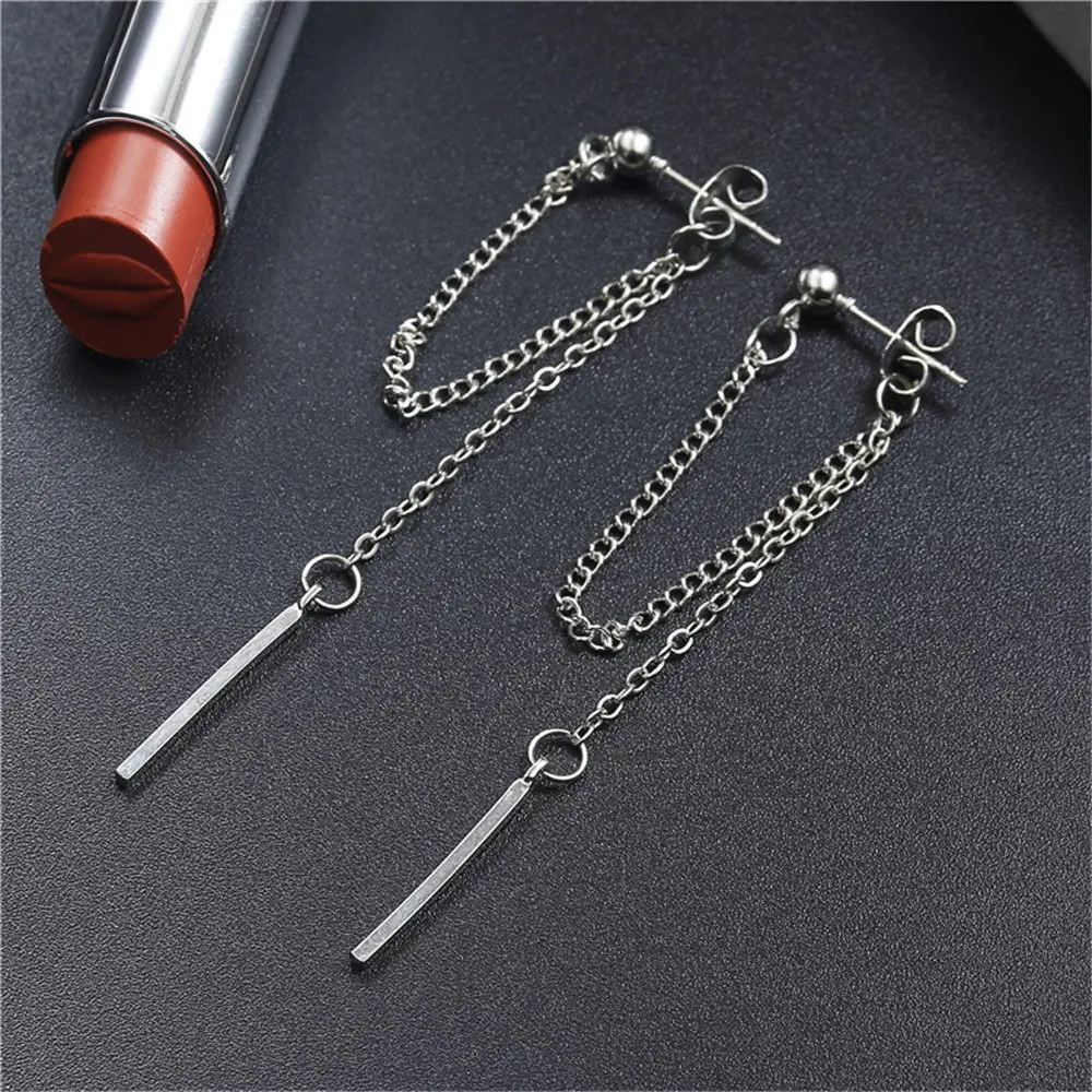 

Fashion Temperament Earrings Alloy Long Chain Tassel Pendant Simple Women's Ornament Wedding Party Gifts