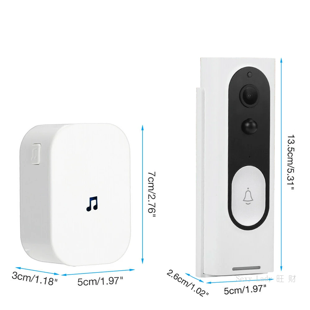

1080P Smart WiFi Video Doorbell Camera Visual Intercom With Chime Night Vision for Apartments Ring Alarm for Home Security