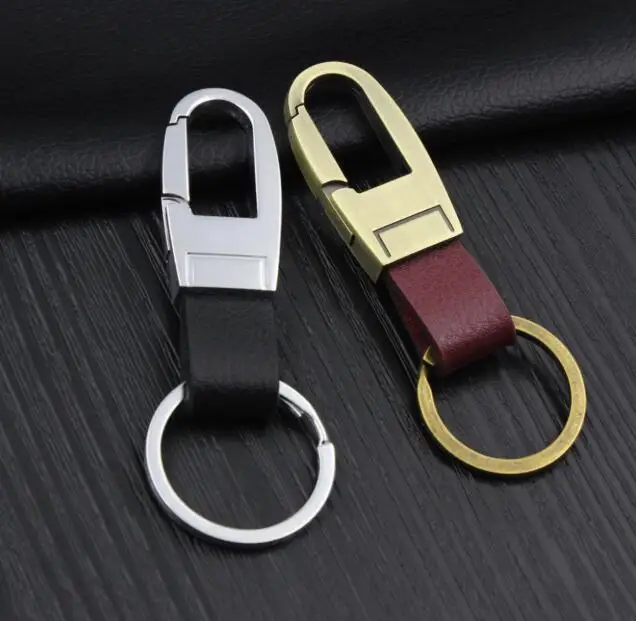 

Father's Gift Keychain Leather Gold Keychain Simple Disc Car Key Keychain Father's Day Gift