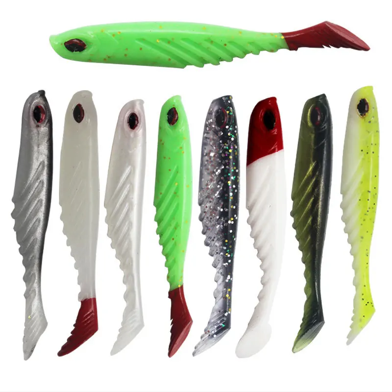 

5pcs/lot Silicone Soft Bait Worms Fishing Lures Jig Wobblers 70mm 2.9g T-tail Rubber Artificial Lure Shads Bass Pesca Tackle