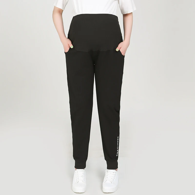 Спортивные брюки для беременных с высокой талией бархатные большого размера на