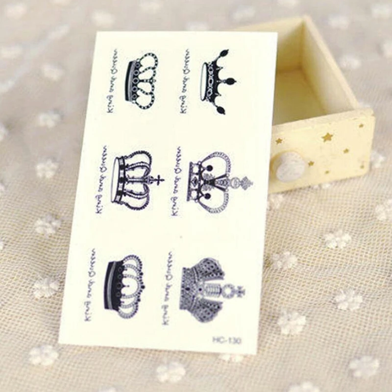 Водостойкая Временная тату-наклейка в виде короны для мужчин и женщин | Красота