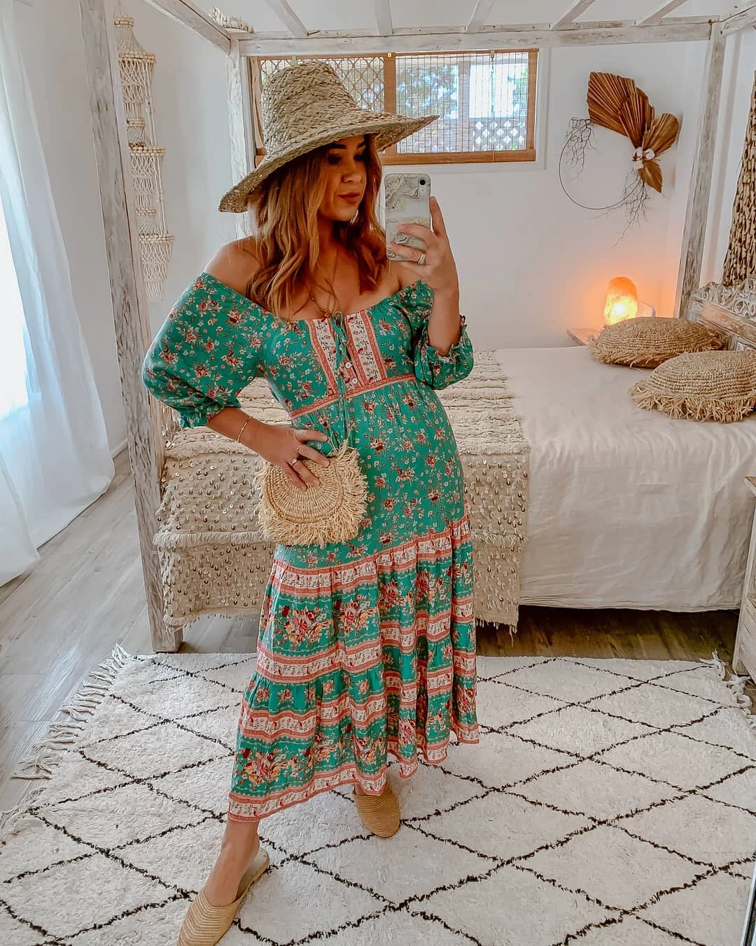 Женское платье с цветочным принтом длинное летнее пышными рукавами высокой