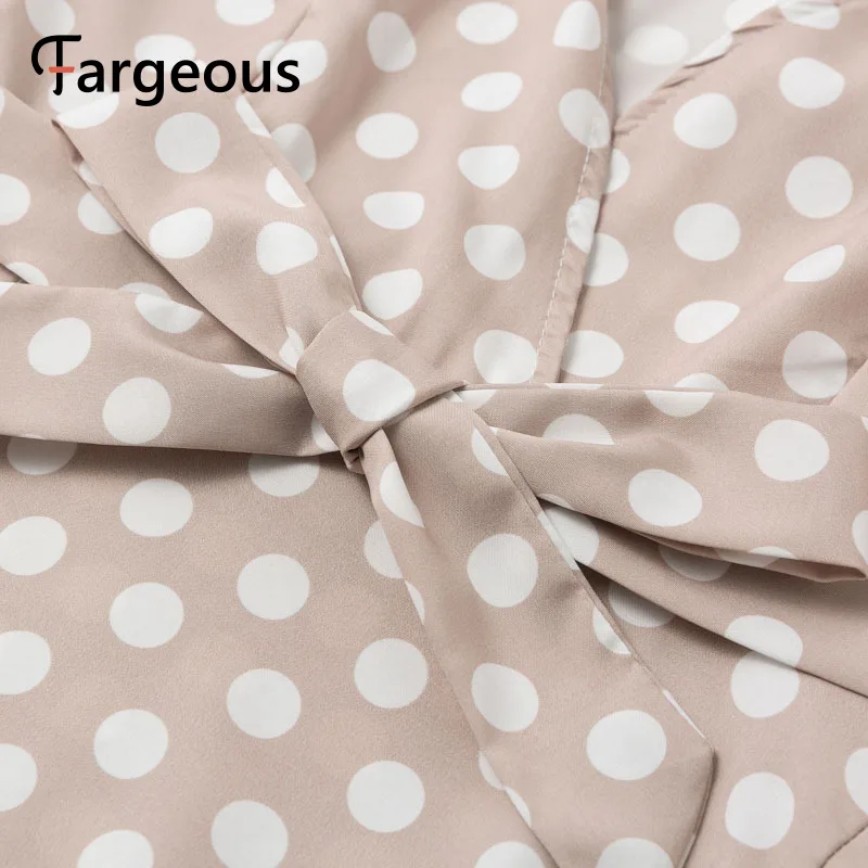 Короткое Розовое платье в горошек для женщин повседневное мини-платье с