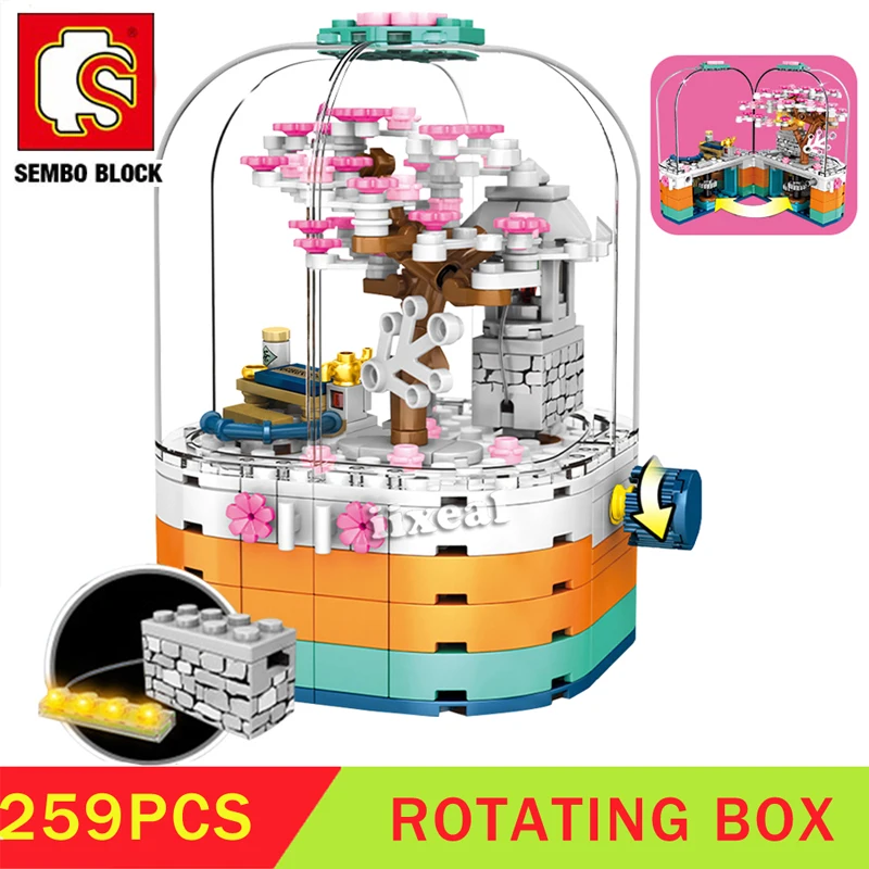SEMBO BLOCK City Street View Idea Sakura Stall Blossom строительный блок вращающаяся коробка вишня сезон