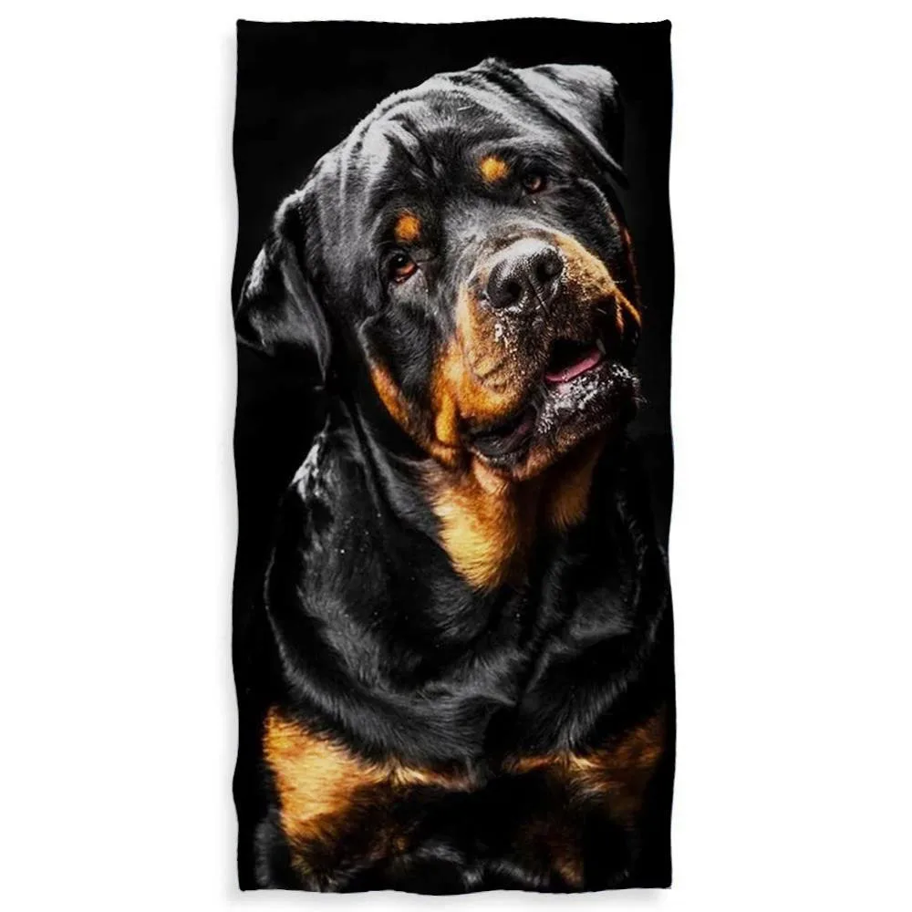 

Comfort Bath/Shower Towels Bathroom Big Rottweiler Dog Printing Microfiber Towel Quick Dry Thicker Swimming Face Hair Toallas