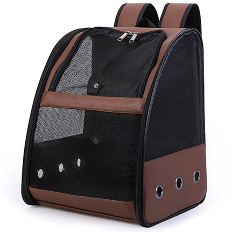 Коричневый рюкзак с попугаем для домашних животных переносная клетка кошек и