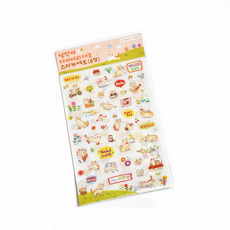 

Korean Stationery Cute Cat DIY Diaries Transparent Decorative Sticker Entry Stationery Office Supplies for Students
