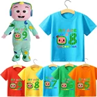 Хлопковая футболка cocomelon для младенцев, летняя одежда для мальчиков и девочек, с надписью jj yoyo