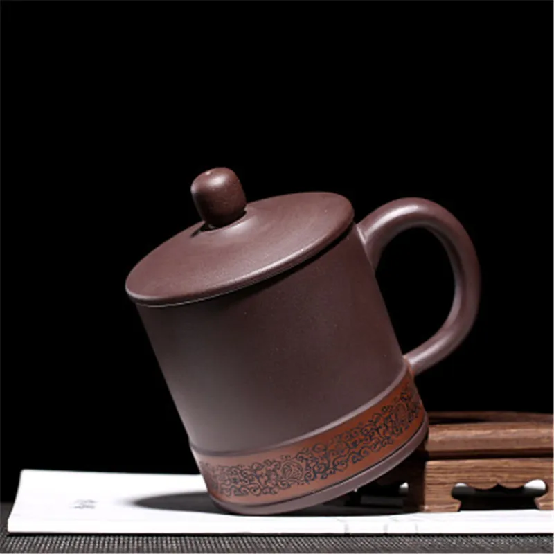 

400ML Yixing Purple Clay Tea Mugs Traditional Chinese Hand Made Tea Cups Natural Ore Portable Tea Set Purple Sand Crafts Gift