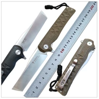 shooziz xun112 folding knife 14c28n steel linen miktar handle hunting knife ball bearing outdoor camping survival edc tool