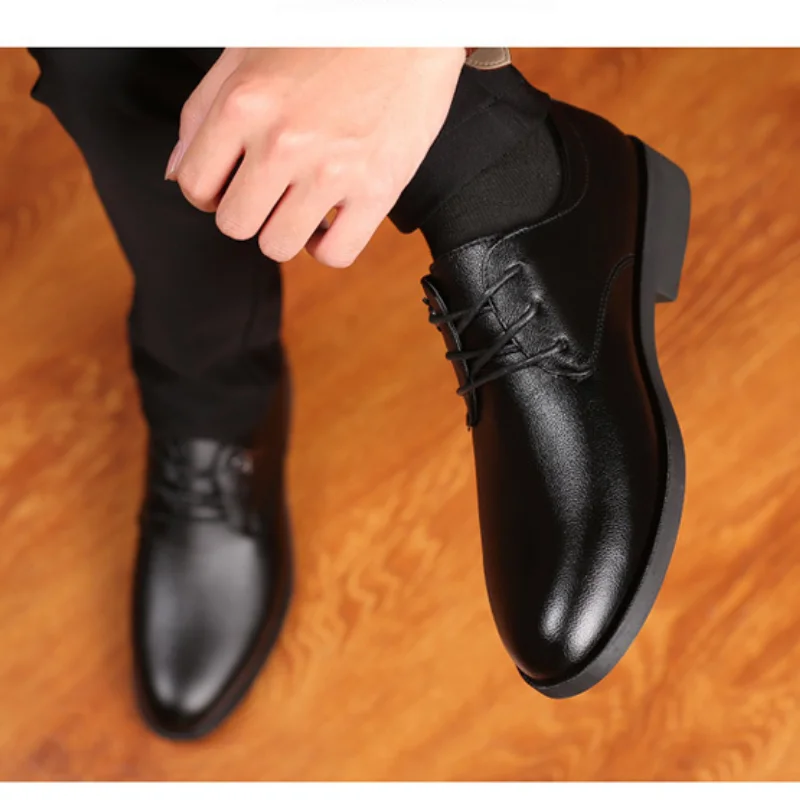 

2021 Early Autumn New British Style Men's Dress Shoes Breathable Pointed Toe Slip-on Rubber Casual Business Shoes for Work