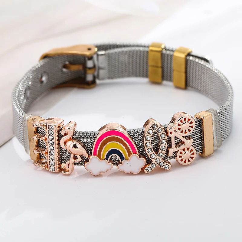 Браслет талисман BAOPON из нержавеющей стали для мужчин и женщин изящный сетчатый с