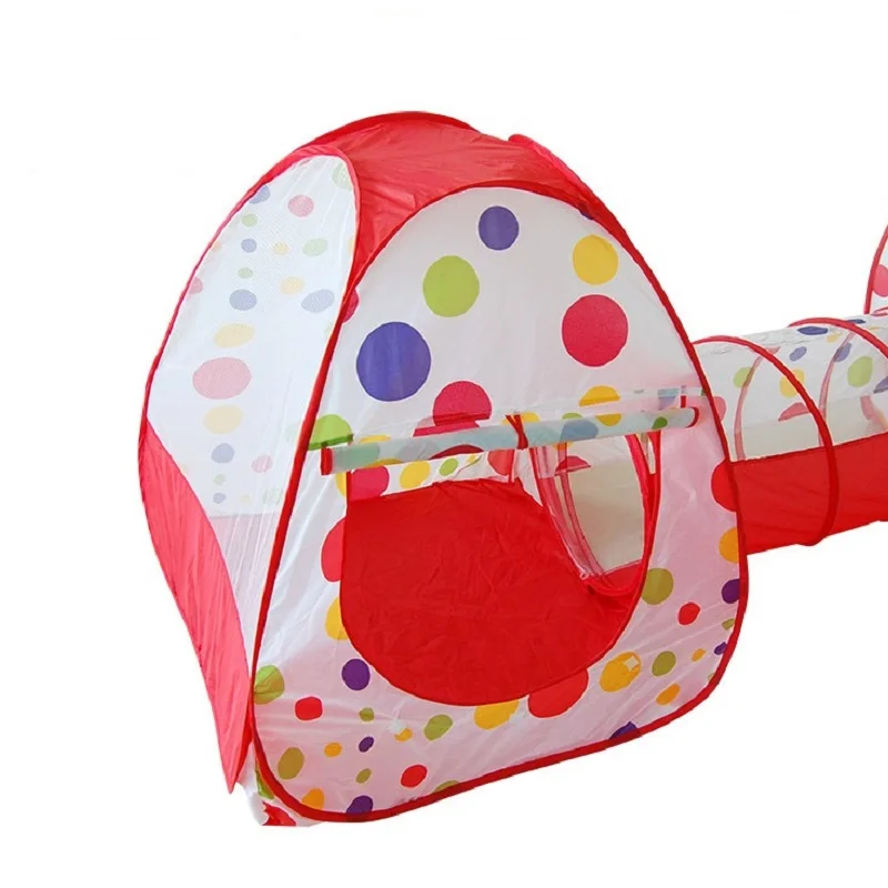 

3 In 1 Play House Toy Tunnel Tent Indoor Ocean Ball Pool Portable Foldable Children Outdoor Sports Toy With Basket Net Kids Gift