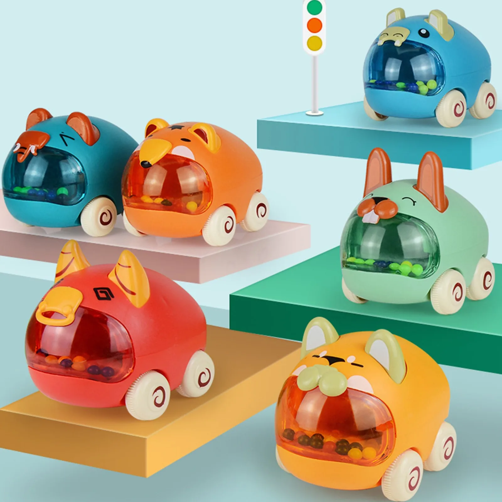 

6 Packs Cartoon Animal Truck Toy Car Models Toy Car Truck Set Pull Back Car Creative Kawaii Toy Vehicles Children Birthday Gift