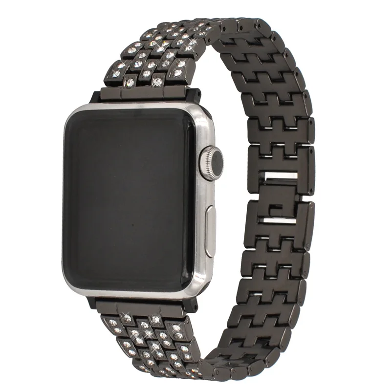Apple Watch Band 4 серии 44 мм с бриллиантом Iphone 3 ремешок 42 браслет из нержавеющей стали
