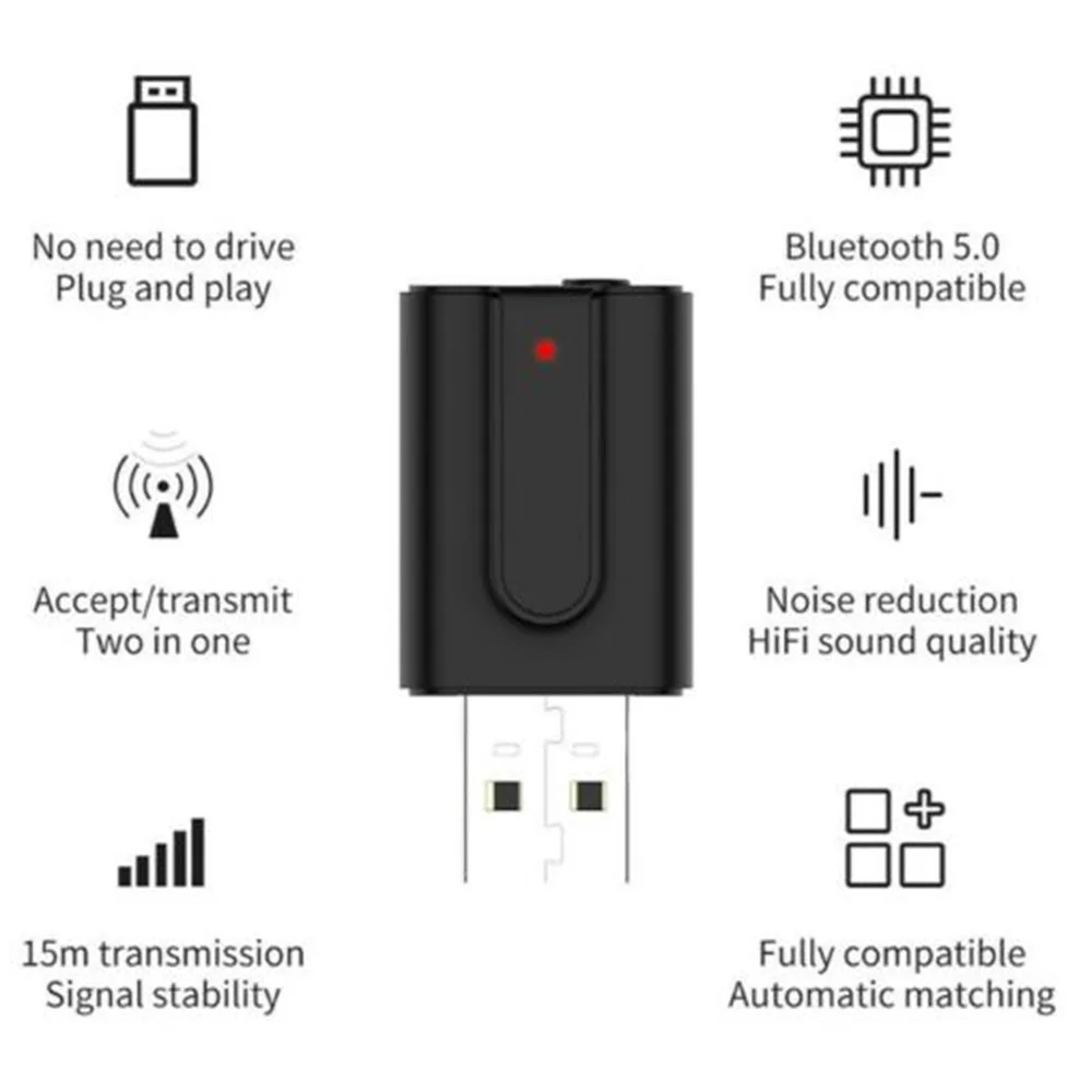 KISSCASE 2 в 1 bluetooth адаптер приемник USB мини беспроводной передатчик для динамиков