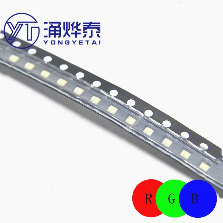 

YYT 100PCS LED SMD luminous tube 0807 colorful RGB automatic fast flashing slow flashing 0805 full-color ribbon IC lamp beads
