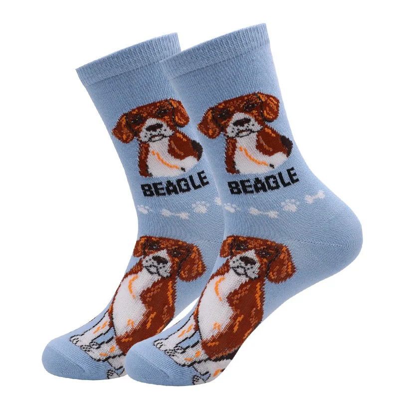 Модные женские носки с изображением собаки мультяшный Забавный собачий щенок