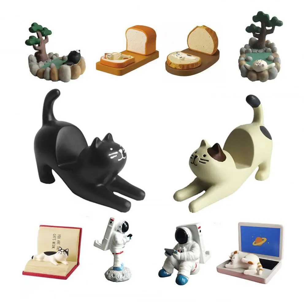 

Lovely Ornaments Cat Tatami Astronaut Toast Mini Doll Phone Holder DIY Handmade Craft Desktop Decor Toy Gift