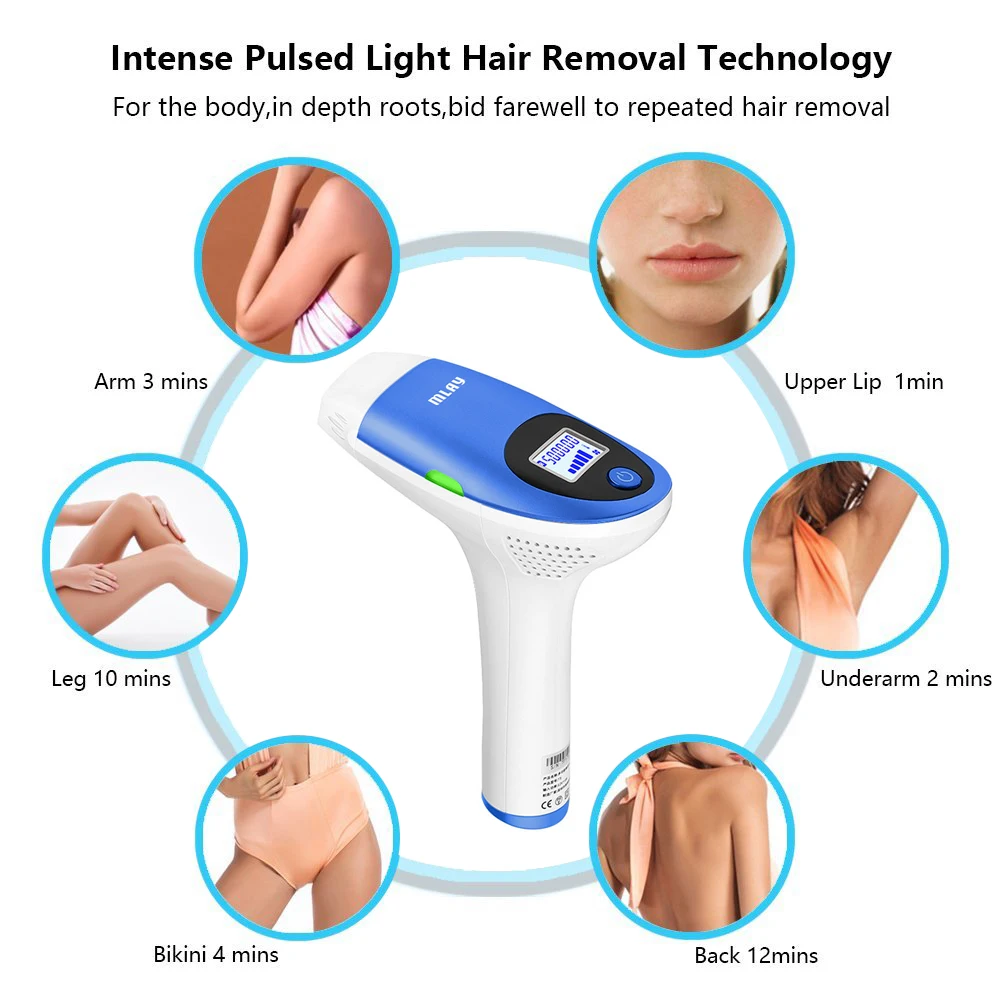 

MLAY T3 IPL hair removal 500000 Pluses System Face & Body (HR) Bikini Electric depilador laser Trimmer