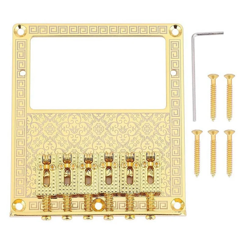 

Guitar Bridge 6-String Durable Saddle Bridge for TL Telecaster Electric Guitars Humbucker Pickup Slot (Gold )