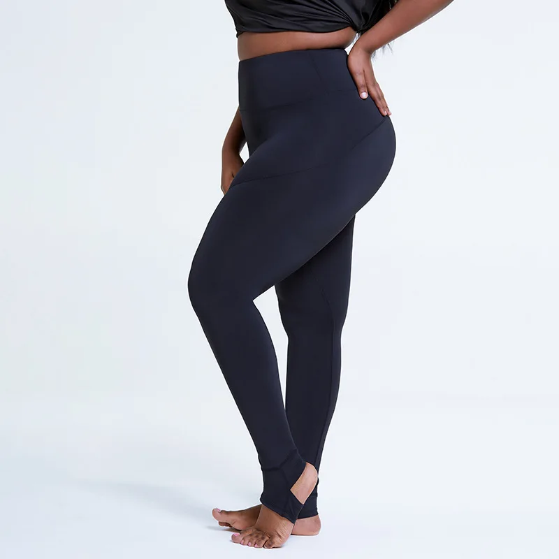 

2021 New Large Yoga Pants Skin Intimate and Nude Fitness Pants High Waist Hip Lifting Four Needle Six Line Sports Pants
