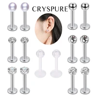 14 pcs accessories jewelry universal stainless steel zircon lip stud nose nails and ear nails body piercing accessories