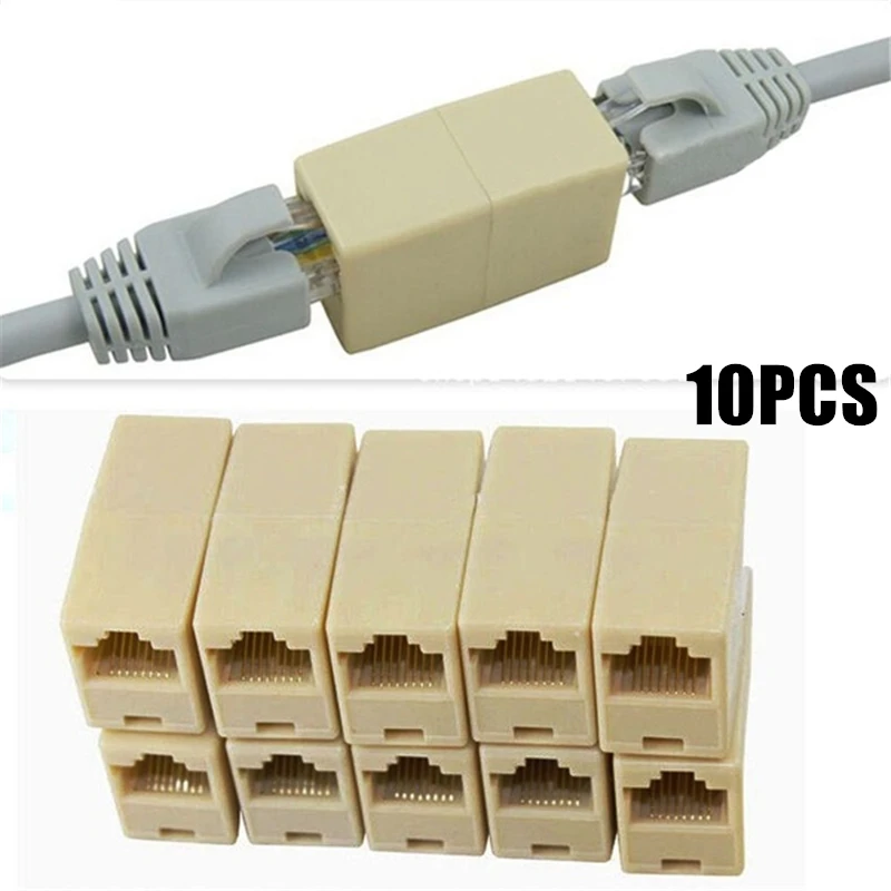Интернет-инструменты из нового сплава 10 шт. соединительная муфта RJ45 CAT5 адаптер сетевого кабеля локальной сети набор