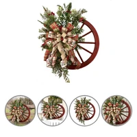 fashion exquisite nice looking christmas door farmhouse wagon wheel wreath christmas hanging wreath hanging wreath