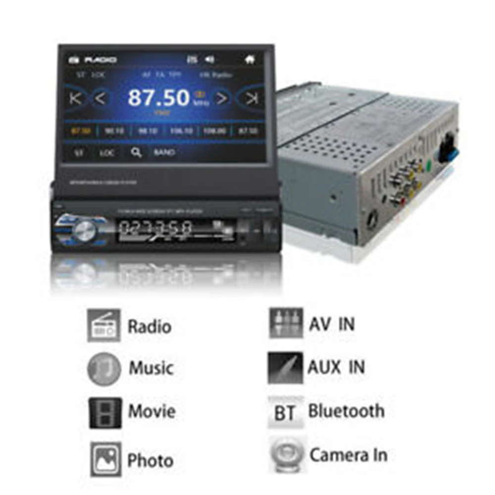 Hikity Podofo 1din Автомагнитола MP5 плеер gps навигация Мультимедиа Аудио Стерео Bluetooth " HD Выдвижная Авторадио камера