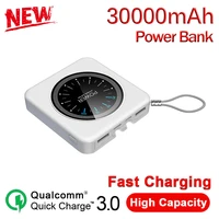 30000mah mini power bank fast charging portable external battery charger for iphone and android
