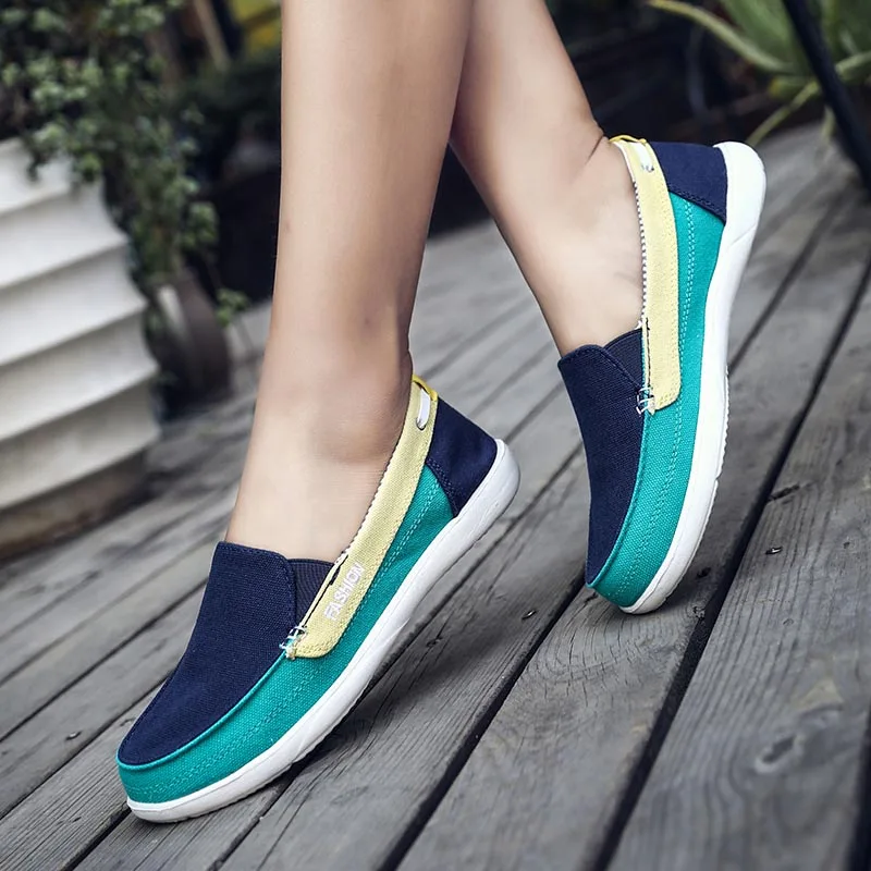 

Spring Autumn Canvas Women Flats Slip On Shoes For Comfort Soft Summer 2020 Womens Flat Fashion Loafers Alpargatas de Mujer Shoe