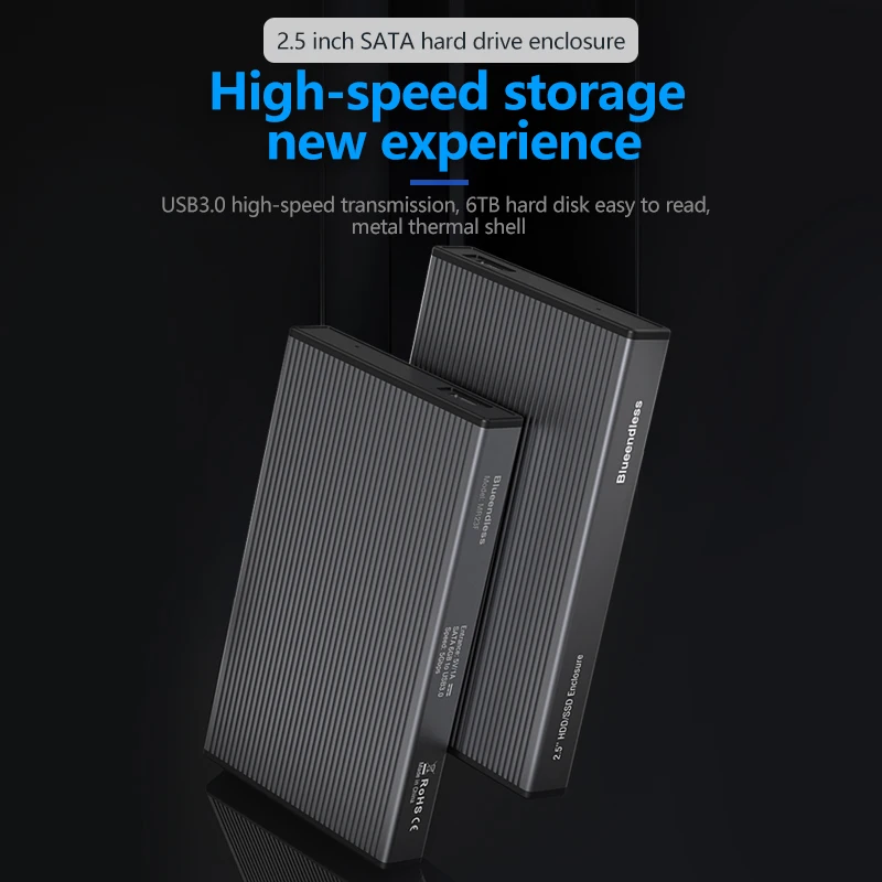 

Blueendless Aluminum Case HD 2.5 Usb 3.0 HDD Case Hard Disks HD Externo 3.0 for PC Accessories Laptop External Hard Drive