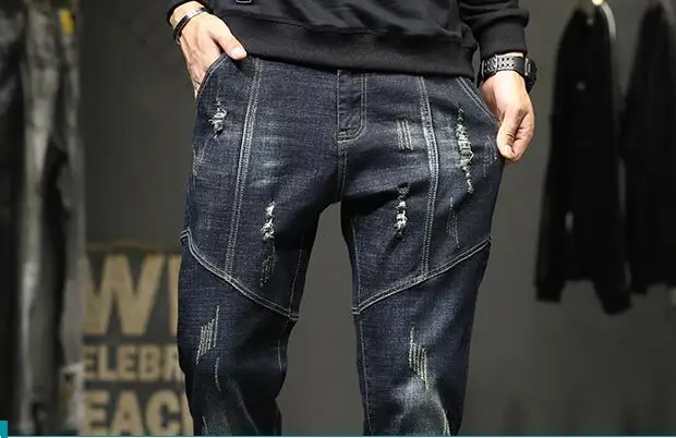 Men Jeans Loose Mens Hip Hop Baggy Denim Pants Men Cargo Trousers Mens Cowboy Pants  Classic Jeans