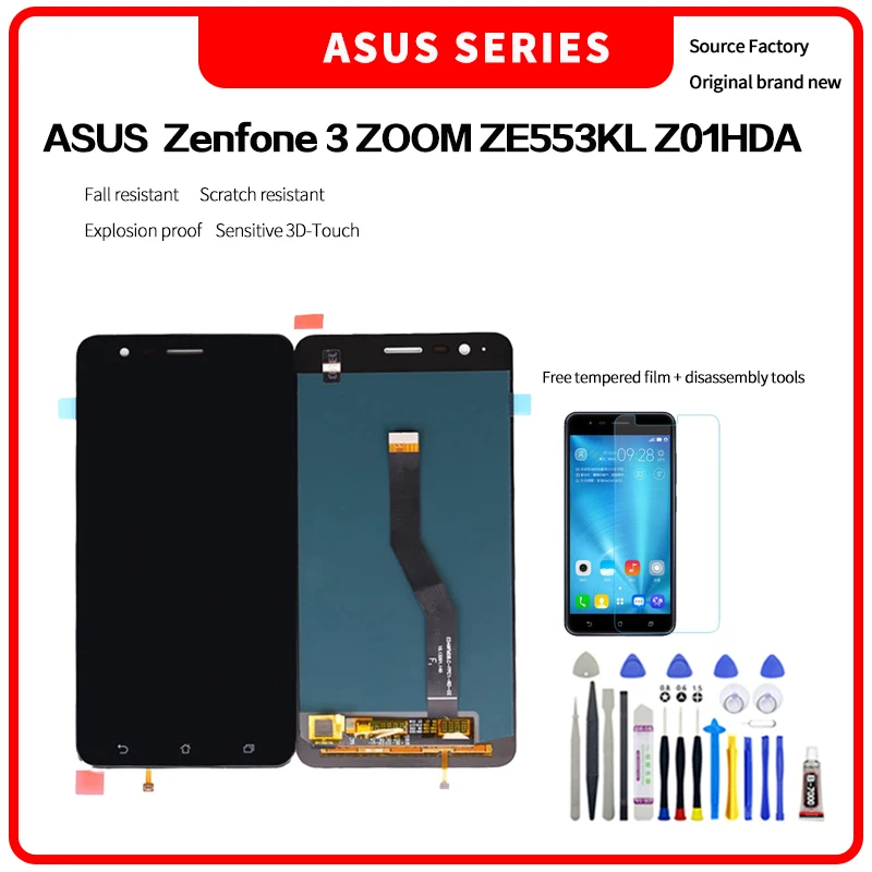 

Для Asus Zenfone 3 ZOOM ZE553KL ЖК-дисплей для ASUS ZE553KL ЖК-экран сенсорный дигитайзер в сборе Asus Zenfone 3 ZOOM LCD