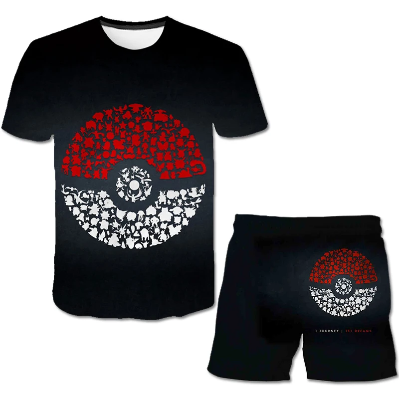 

Girls Fashion 3D Clothes Girl Summer Pokemon GO Children's Clothing Girls Boutique Outfits Cartoon 4-14Years Pullover T Shirt