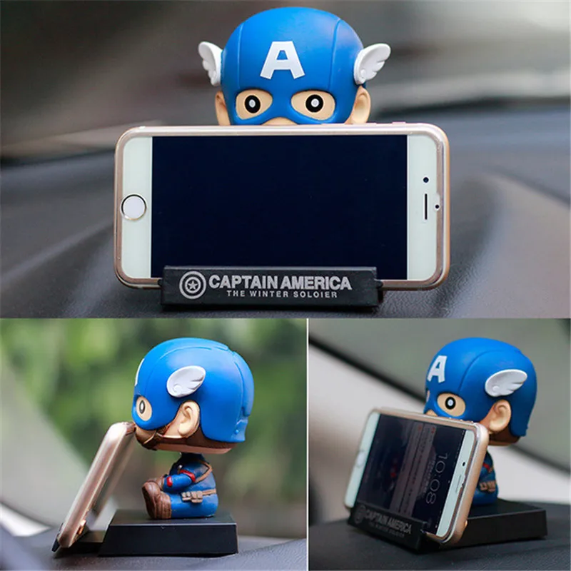 car marvel superhero shaking head doll decoration auto center console decoration phone holder for car interior accessories free global shipping