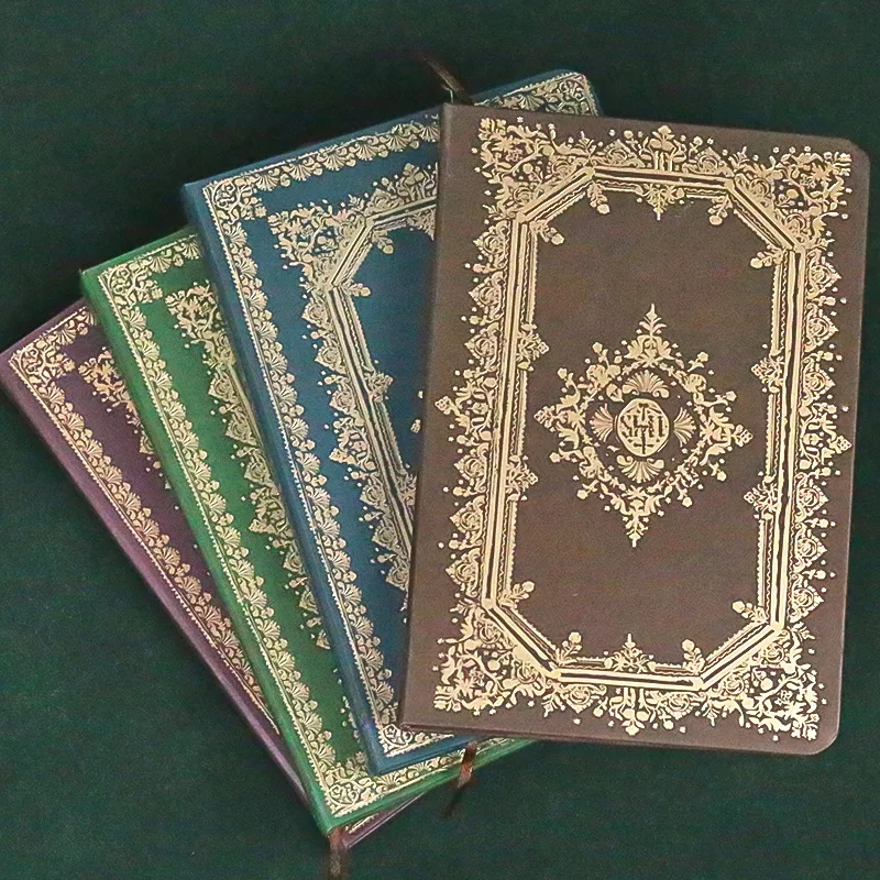 

Creative retro and elegant 32K bronzing horizontal line inside hardcover hard copy hard copy notepad diary book