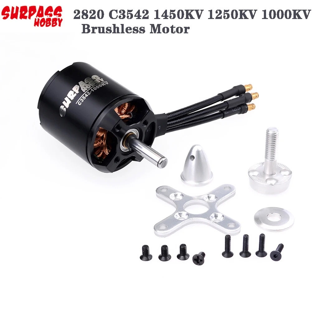 

SURPASS HOBBY 2820 C3542 1450KV 1250KV 1000KV Brushless Motor for RC Airplane Fixed-wing Glider Aircraft